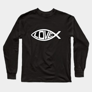 Ichthus Love Christian Fish Symbol Long Sleeve T-Shirt